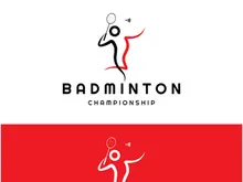 Modern Badminton logo design with Dynamic Shuttlecock and Racket, for championship, sport, sports shop, badminton school, business, company, tournament
