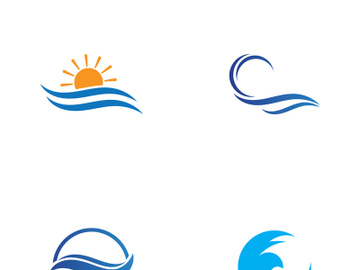 Ocean water wave wave logo design. preview picture