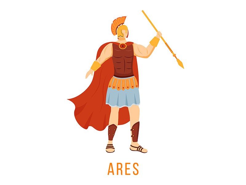 Ares flat vector illustration