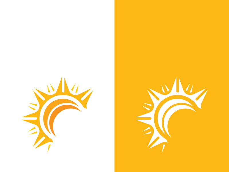 Creative sun concept logo illustration design template
