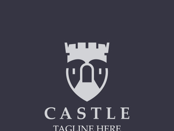 Castle kingdom logo graphic template design, Ancient castle vintage vector preview picture