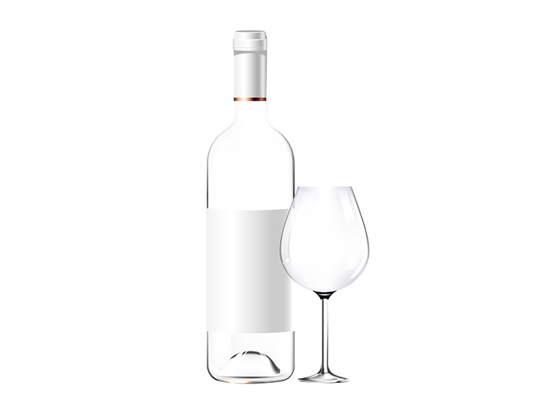 Empty wine bottle realistic product vector design
