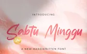 Sabtu Minggu - Handwritten Font