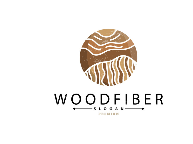 Wood Logo, Wood Fiber Bark Layer Vector