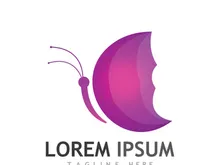 Beautiful and colorful butterfly creative logo design.