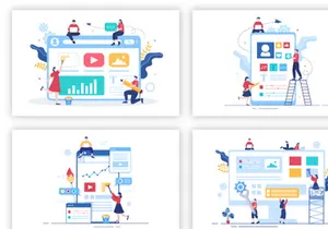 16 UI & UX Programmer Flat Design