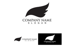 Wing Black Bird Logo Vector Icon