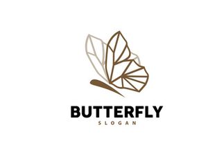 Butterfly Logo Design Beautiful Flying Animal, Company Brand Icon Illustration