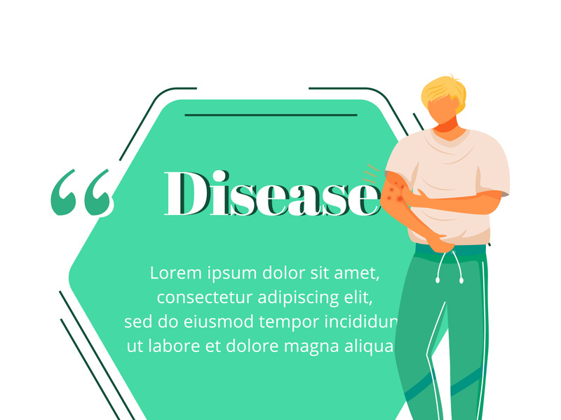 Disease symptom flat color vector character quote