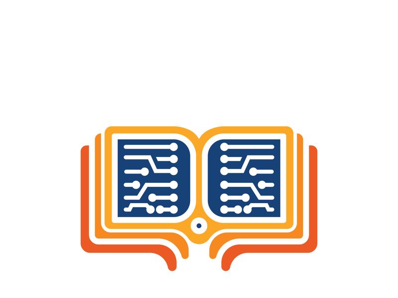Digital book logo technology vector icon design