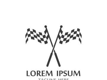 Creative and modern racing flag logo design. preview picture