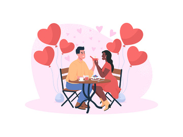 Marriage proposal on romantic dinner flat concept vector illustration preview picture