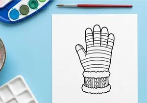 Ilustración de manoplas dibujadas a mano para tarjetas de felicitación navideñas de invierno festivas y manualidades
