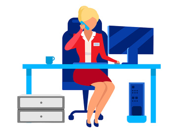 Professional secretary flat vector illustration preview picture