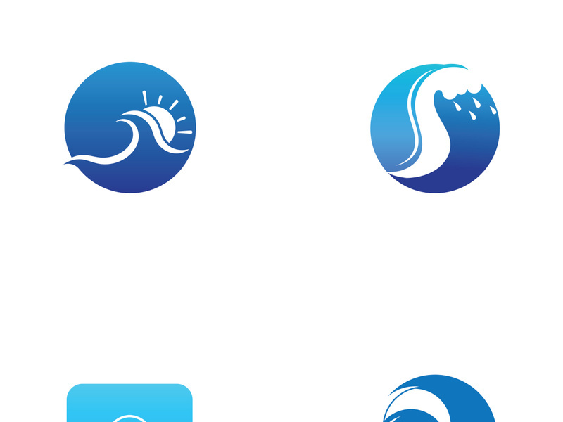 Ocean water wave wave logo design.