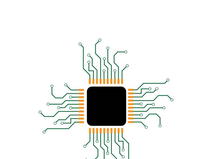 Circuit processor symbol and icon