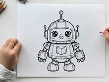 Cute robot mascot smiling vector illustration flat design