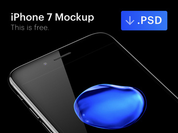 iPhone 7 Jet Black Free Mockup [PSD] preview picture