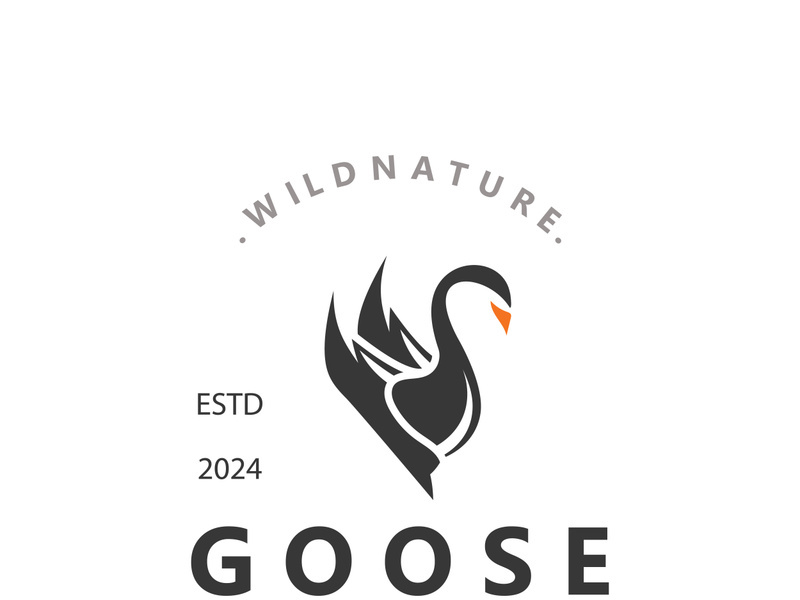 Animal Goose bird nature logo with modern style inspiration. premium design