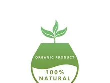 100% Natural and organic product badge vector green icon