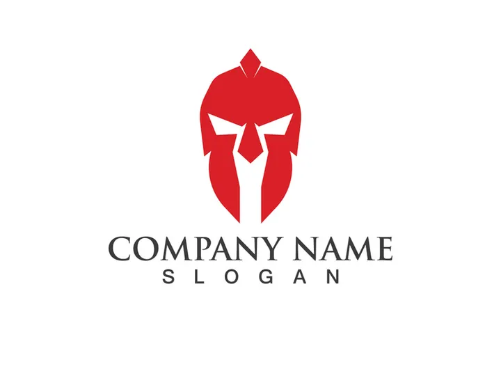 Spartan gladiator helmet logo vector