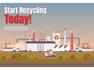 Start recycling today banner flat vector template preview picture