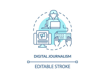 Digital journalism turquoise concept icon preview picture