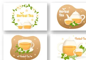 10 Herbal Tea Chamomile Leaves Illustration