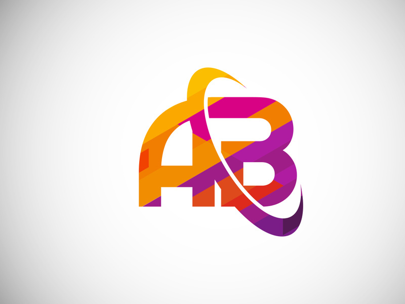 Initial Letter A B Low Poly Logo Design Vector Template. Graphic Alphabet Symbol For Corporate Business Identity