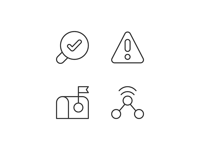 Mobile application interface pixel perfect linear icons set