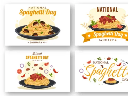 14 National Spaghetti Day Illustration