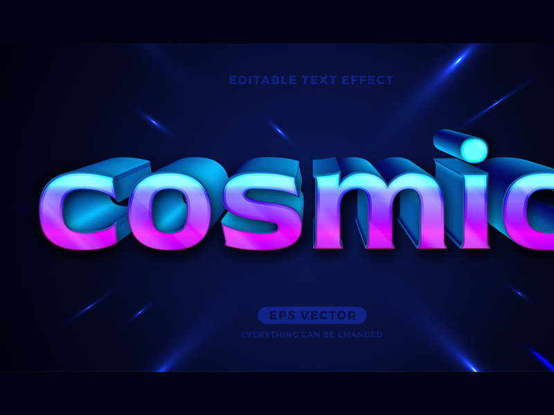 Cosmic editable text effect style vector