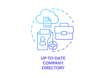 Up-to-date company directory blue gradient concept icon preview picture