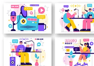 9 Radio Host Talk Show Illustration