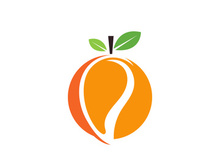 Mango in flat style. Mango vector logo. Mango