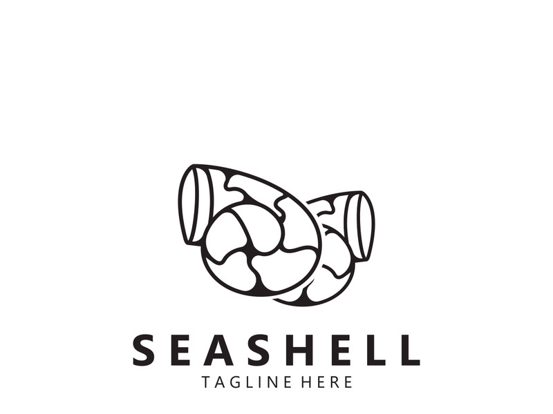Seashell Logo. Ocean Animals premium quality graphic outline symbols collection