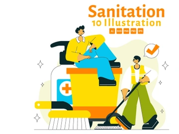10 Sanitation Vector Illustration preview picture