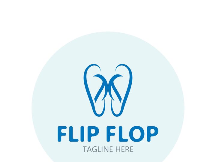 Flip Flop logo design style line art template illustration