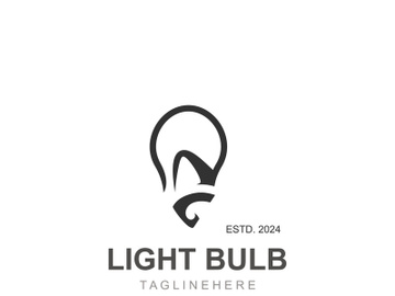 Light bulb creative lamp logo icon and business design bulb digital technology smart idea preview picture