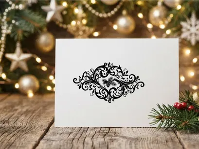 Elegant black floral ornamental design for decorative projects