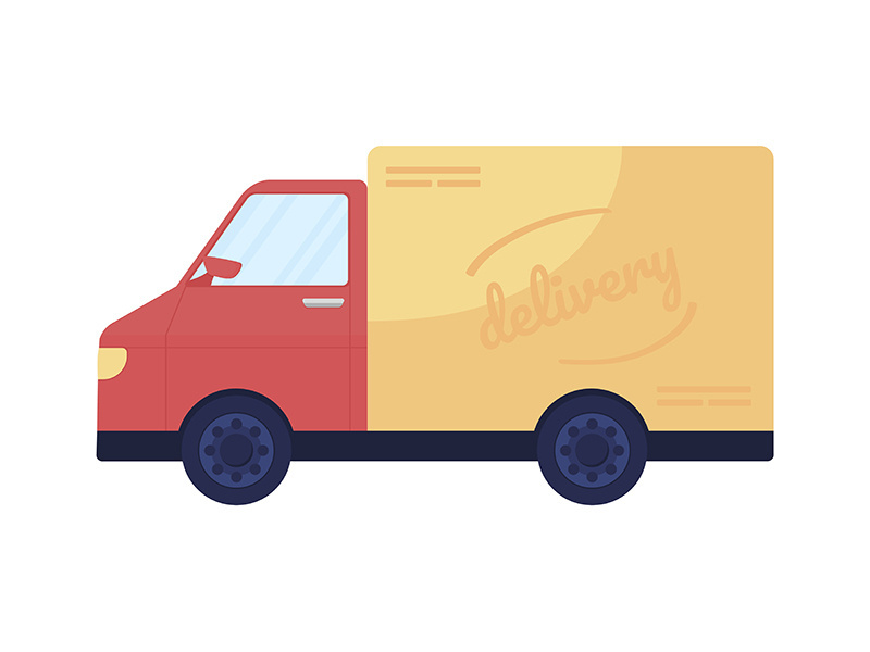Delivery vehicle semi flat color vector object
