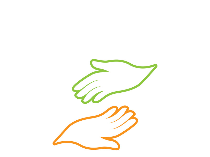 hand care logo and symbol vector