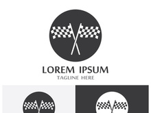 Creative and modern racing flag logo design.