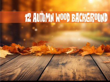 Autumn leaves on a Wooden Background preview picture