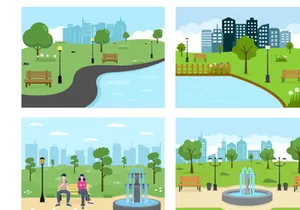 20 City Park Illustration