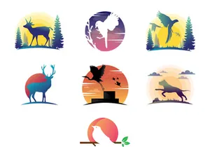 Animals : silhouette With Logo Gradient