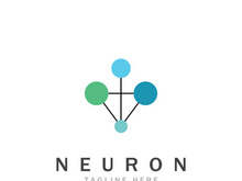 Neuron logo or nerve cell logo design,molecule logo illustration template icon with vector concept