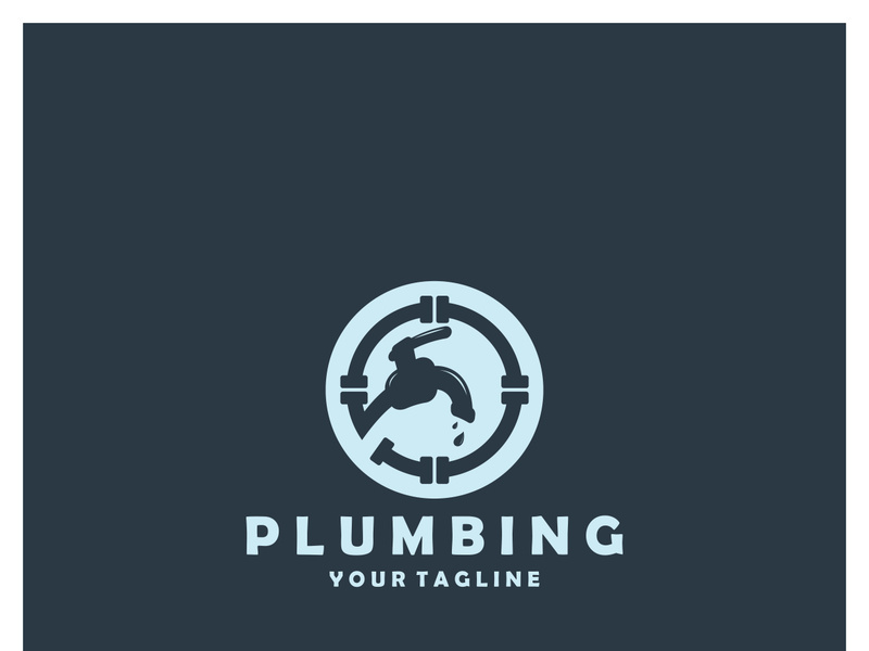 Plumbing logo vector design template. water pipe logo design.Leaking water logotype,Design Concept, Creative Symbol, Icon