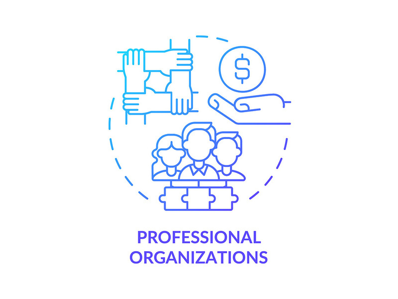 Professional organizations blue gradient concept icon