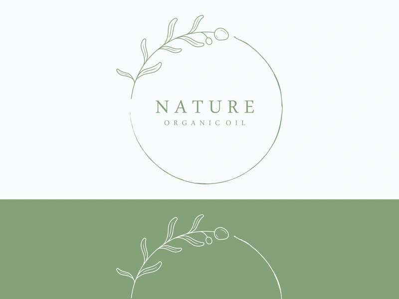 Hand drawn Botanical logo,leaf and natural olive fruit .Herbal, olive oil,cosmetic or beauty.
